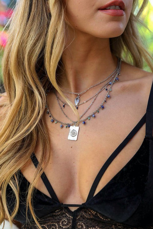 Silver Charm Layer Necklace