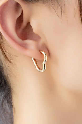 Heart Hinge Hoop Earrings