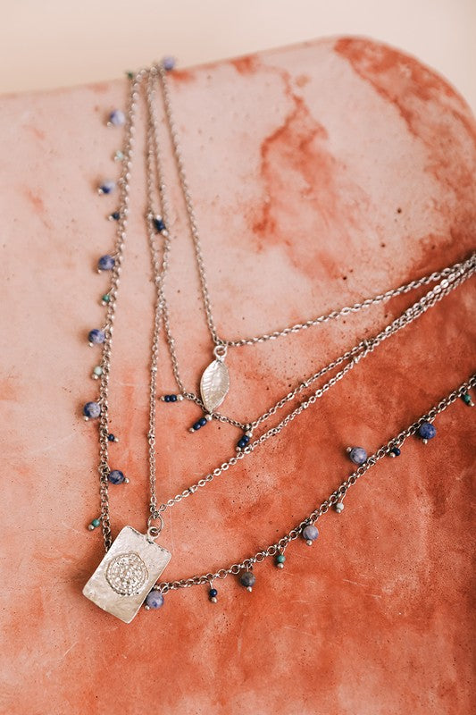 Silver Charm Layer Necklace
