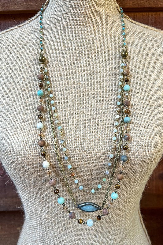 Boho Magnetic Layering Stone Necklace