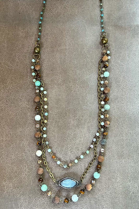 Boho Magnetic Layering Stone Necklace