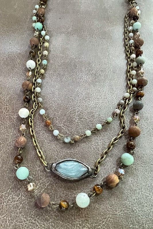 Boho Magnetic Layering Stone Necklace