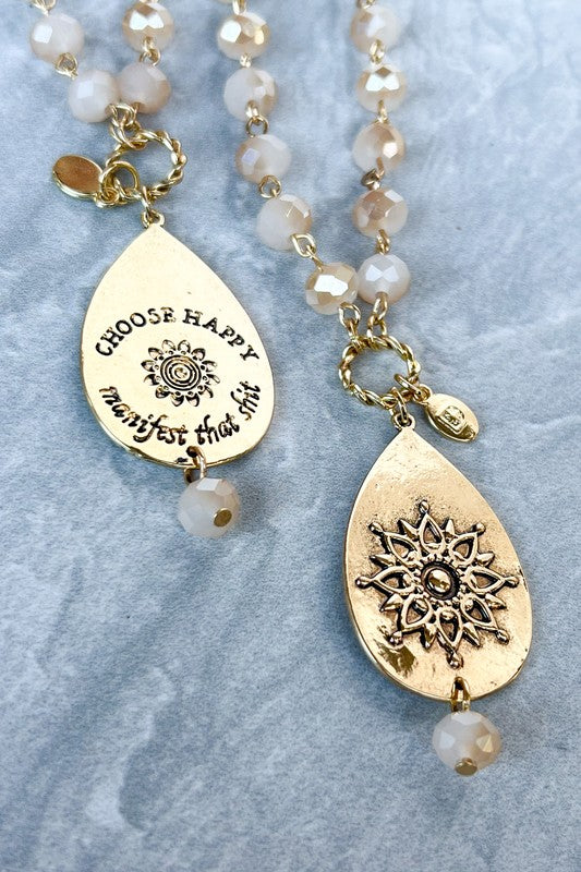 Choose Happy Manifest That Shit Necklace