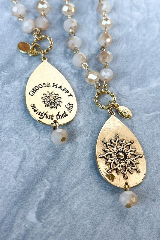 Choose Happy Manifest That Shit Necklace