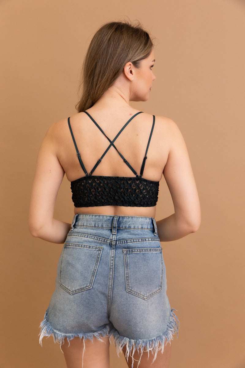 Crochet Lacey Padded Bralette