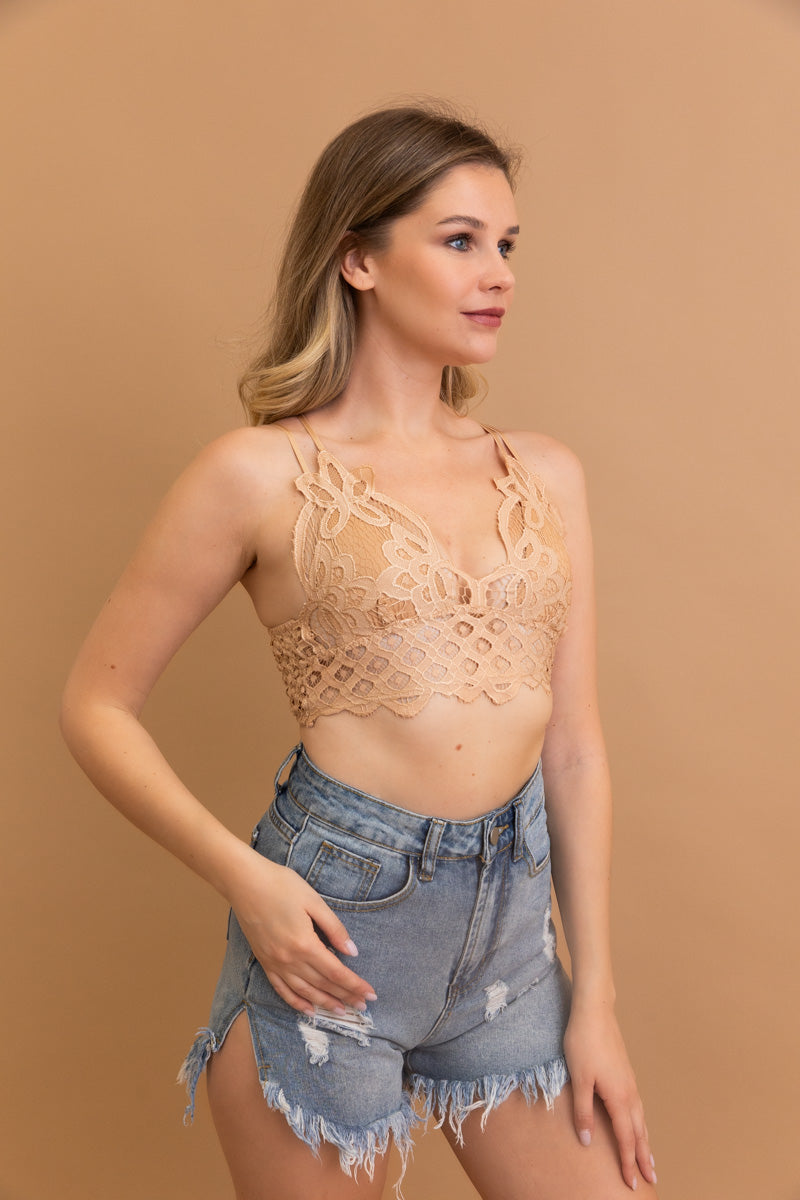 Crochet Lacey Padded Bralette