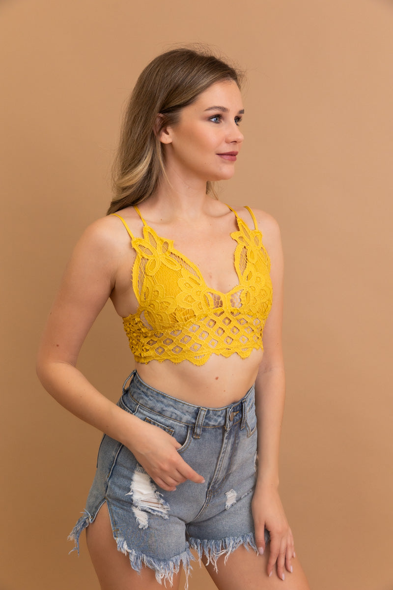 Crochet Lacey Padded Bralette