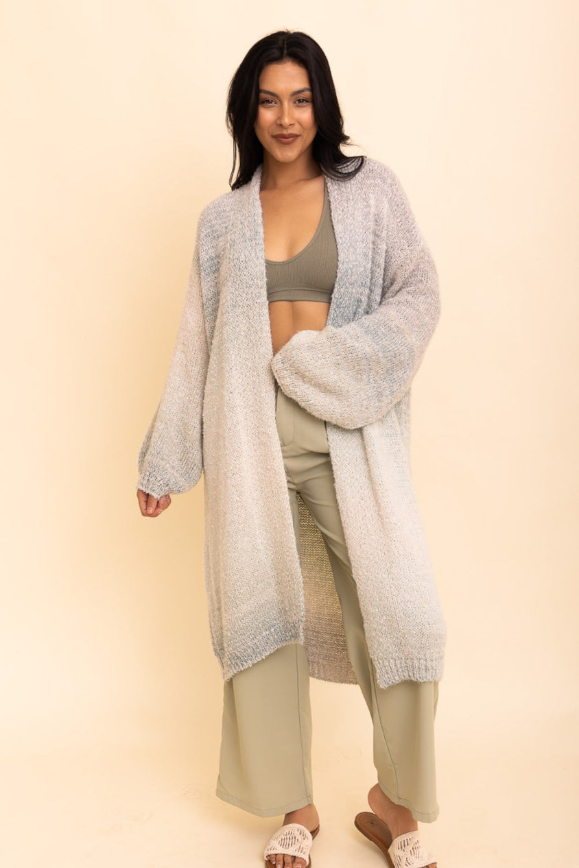 Lounge Around Longline Ombre Cardigan Ponchos One Size /