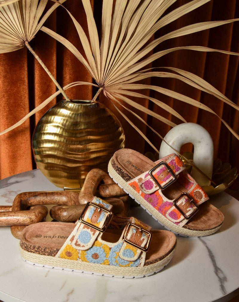 Crochet floral birk inspired sandals