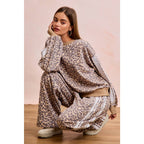 Leopard Lace Stripe Sweat Pants