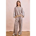 Leopard Lace Stripe Sweat Pants