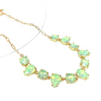 Round & Teardrop Mix Glass Beads Station Necklace