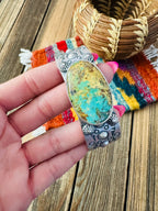 Handcrafted Royston Turquoise & Sterling Silver Cuff Bracelet by Benson Shorty