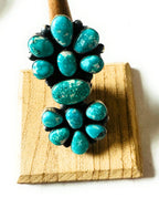 Handcrafted Sterling Silver & Kingman Turquoise Ring Size 7