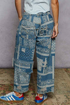 High Rise Ankle Length Distressed Pinstripe Jeans