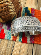 Handcrafted Old Pawn Sterling Silver Cuff Bracelet