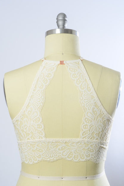 Plus Size High Neck Lace Bralette
