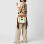 Fringe Tooled Leather Crossbody Bag