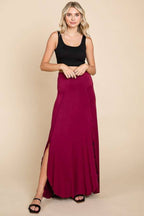 High Low Surplice Bouncy Maxi Skirt