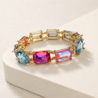 Emerald Cut Crystal AB Stretch Bracelets