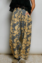 POL Crafted Textured Allover Print Woven Wide-Leg Pants