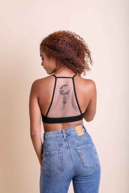 Moon Dream Catcher Tattoo Mesh Bralette