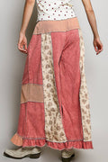 French Terry Ruffle Hem Straight-Leg Pants