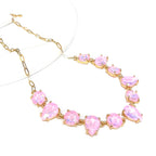 Round & Teardrop Mix Glass Beads Station Necklace