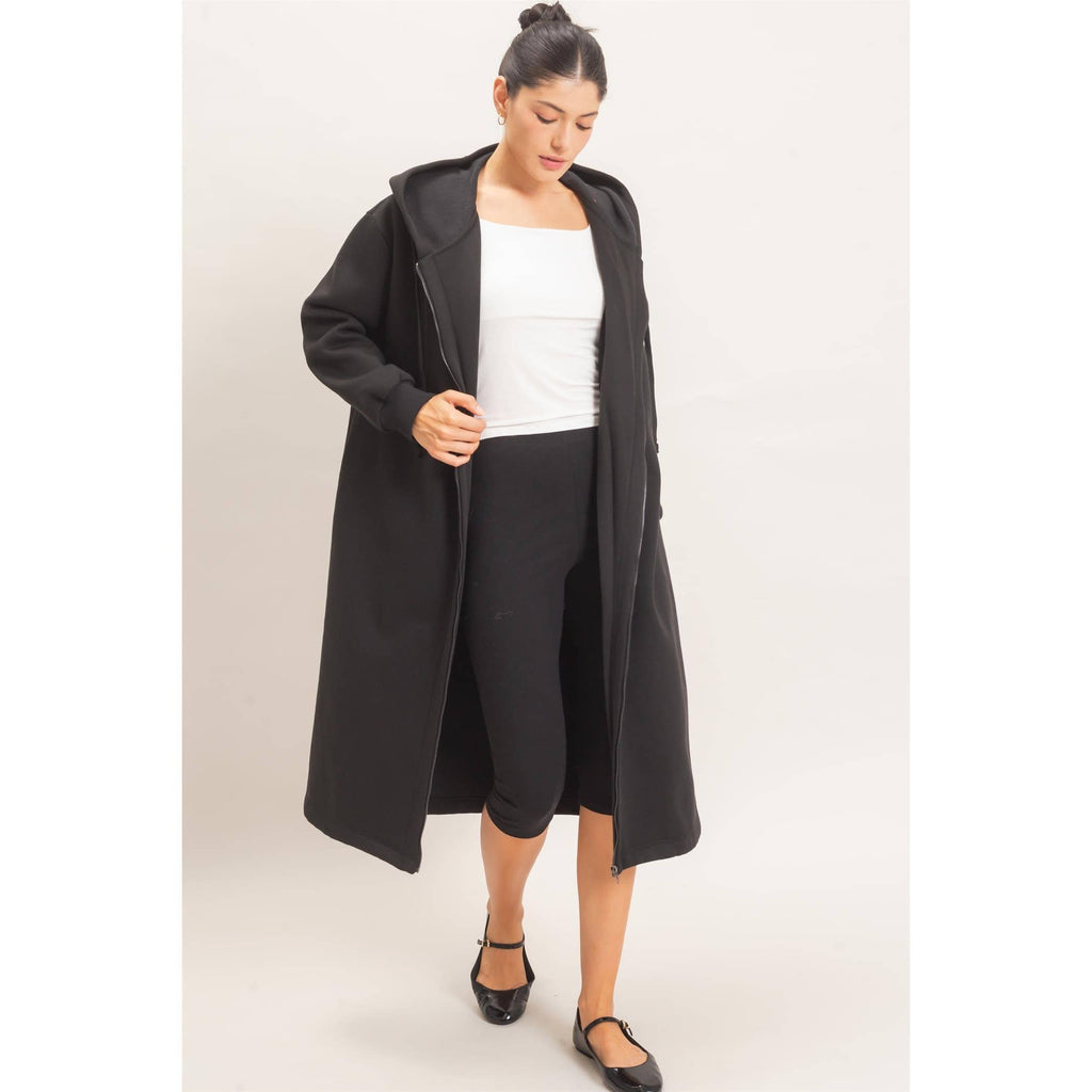 Cozy Overload Oversized Longline Zip-Up Hoodie Jacket