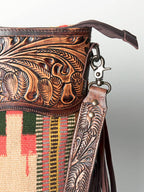 Tooled + Blanket Crossbody Fringed Handbag