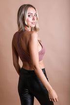 Seamless Lace Racerback Bralette with Removable Pads