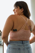Crochet Daisy Longline Bralette – Plus Size Cotton