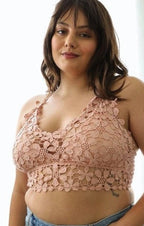 Crochet Daisy Longline Bralette – Plus Size Cotton