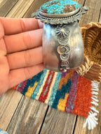 Handcrafted Sleeping Beauty Turquoise & Sterling Silver Cuff Bracelet by Kevin Billah