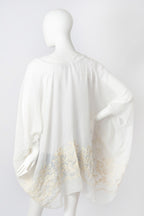 Floral Embroidered Trim Kimono