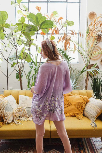 Spring Daisy Woven Kimono