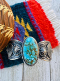 Handcrafted Number 8 Turquoise & Sterling Silver Cuff Bracelet by Kevin Billah