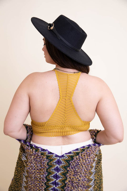 Plus Size Lace Racerback Bralette