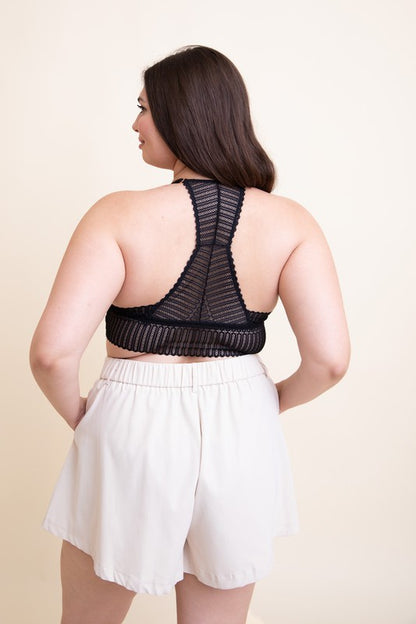 Plus Size Lace Racerback Bralette