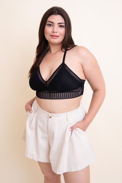 Plus Size Lace Racerback Bralette