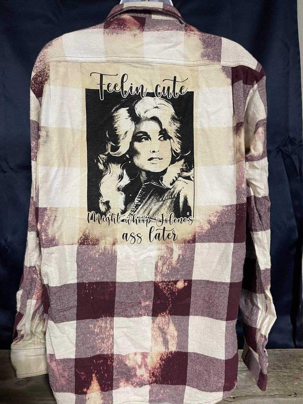 Whoop Jolene Bleached Button Down Plaid Shirt