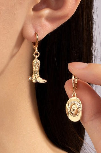 Cowboy Boots and Hat Earrings