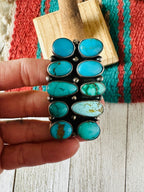 Handcrafted Sterling Silver & Kingman Turquoise Ring Size 10