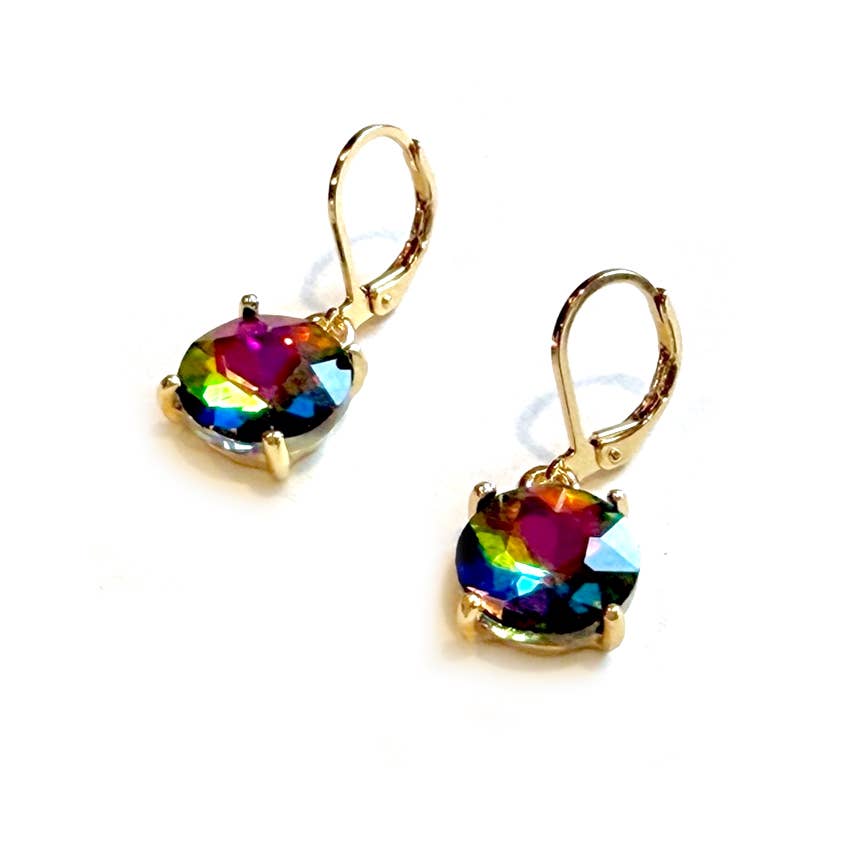 12mm Round AB Drop Earrings