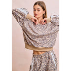 Leopard Lace Stripe Sweatshirt