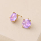 Sterling Silver S925 Post 12mm Round Glass Stud Earrings
