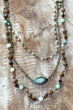Boho Magnetic Layering Stone Necklace