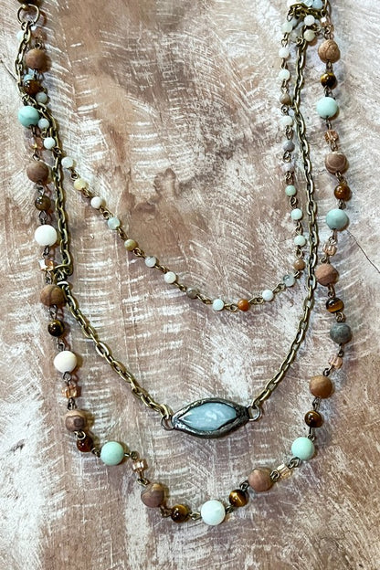 Boho Magnetic Layering Stone Necklace