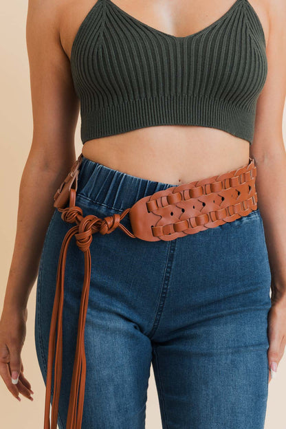 Wide Tie On Wrap Belt