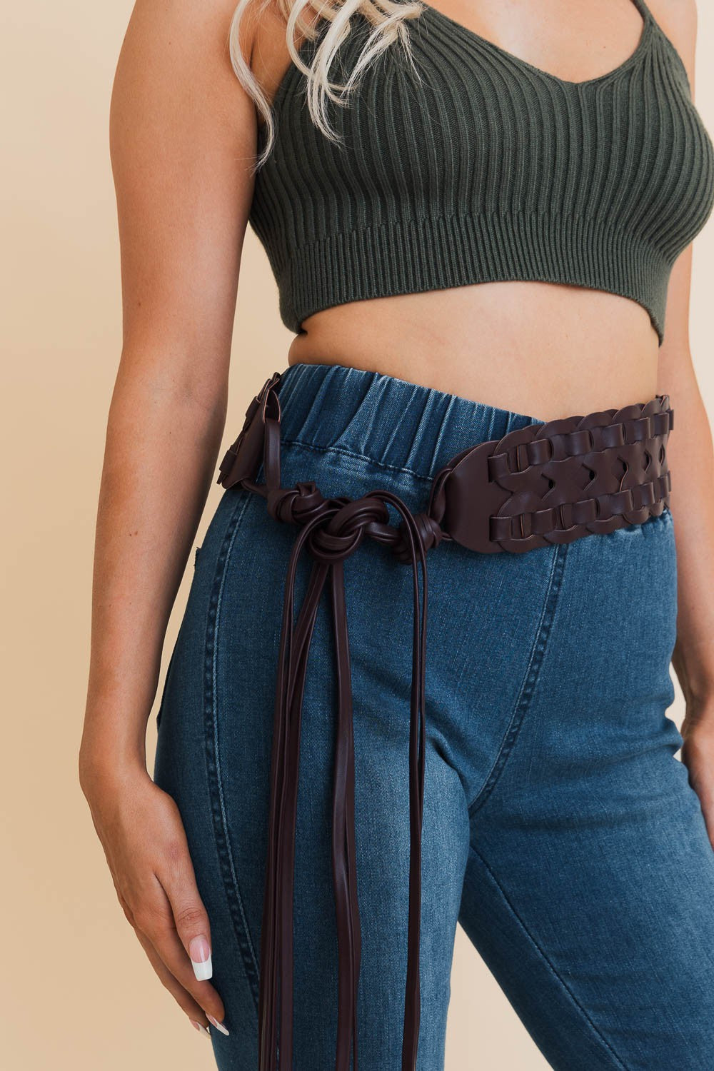 Wide Tie On Wrap Belt